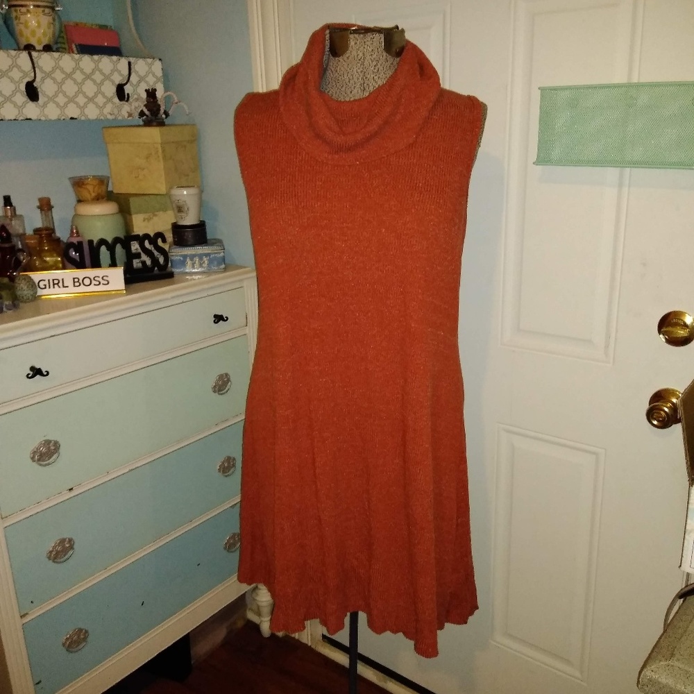 Ultra Flirt plus, 3X, cowel neck, sleeveless dress